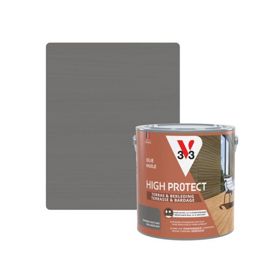 V33 Olie Terras Gevel High Protect Mat Vergrijsd Hout 2.5l