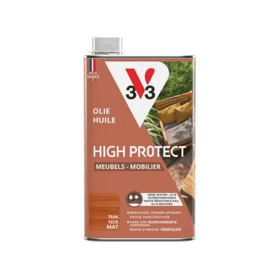 V33 Olie Tuinmeubilair High Protect Mat Teak 0.5l