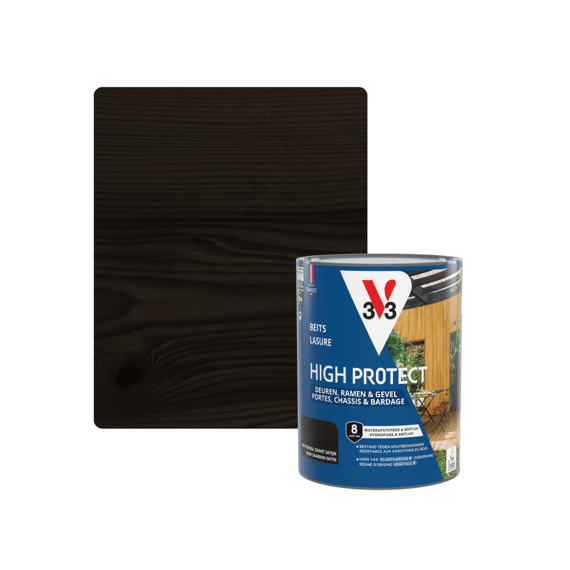 V33 Beits Deuren En Ramen High Protect Satijn Houtschool Zwart 0.75l