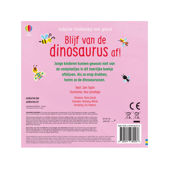 Voelboekje Met Geluid: Blijf Van De Dinosaurus Af!