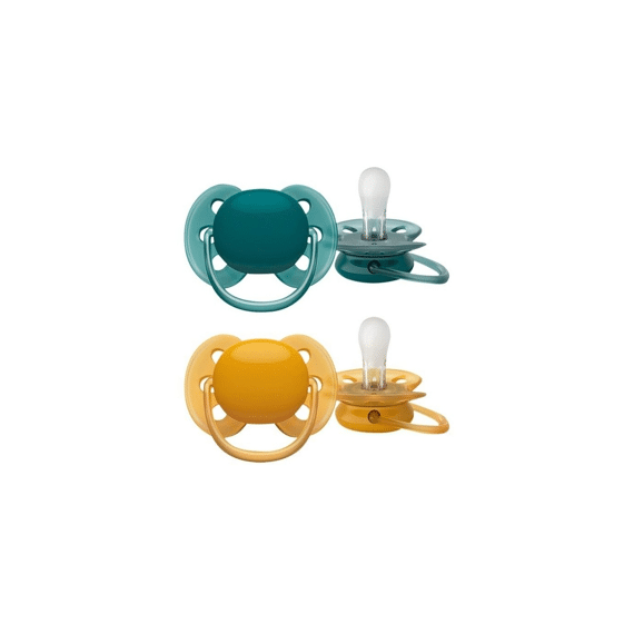 Avent Fopspeen 6-18m Ultra Soft Green & Yellow Uni 2-pack