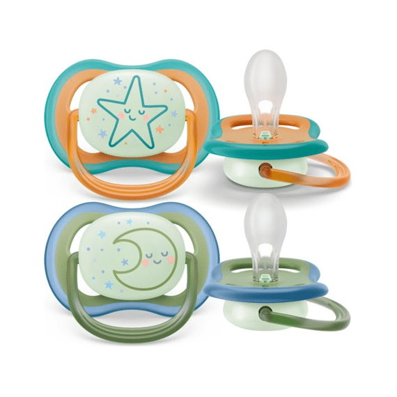 Avent Fopspeen 18M+ Ultra Air Night 2-Pack Ster / Maan
