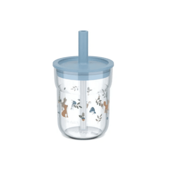 Mepal Little Dutch Glas Mio Met Rietje 250ml Forest Friends