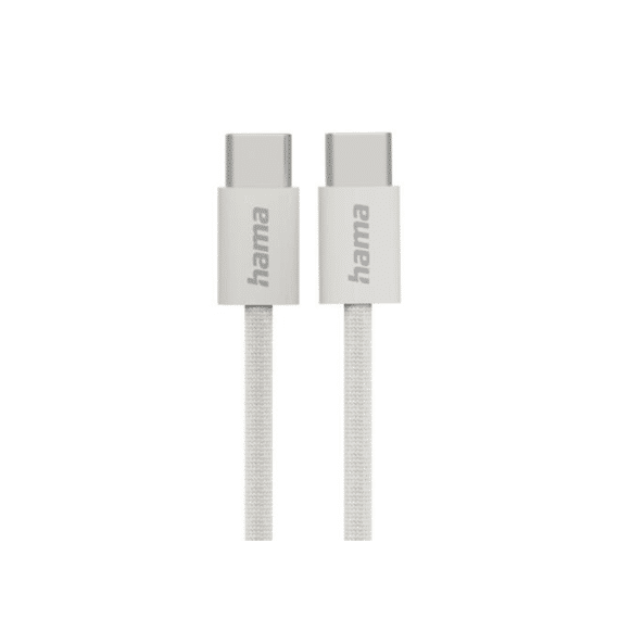 Hama Oplaadkabel Fabric Usb-c Naar Usb-c Nylon 1m Beige
