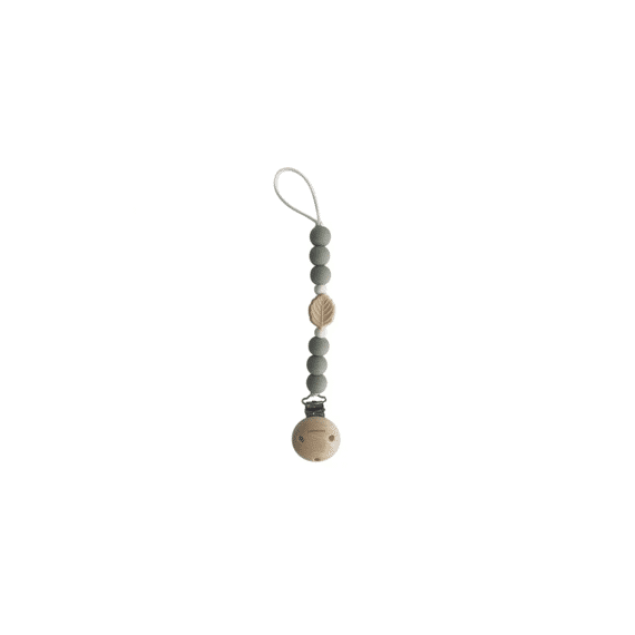 Chewies and More Fopspeenketting Leaf Silicone  Sage