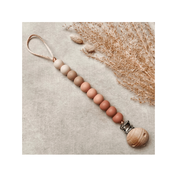 Chewies and More Fopspeenketting Silicone Beads Ombre Rose
