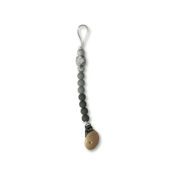 Chewies and More Fopspeenketting Silicone Beads Sage Grey Marble