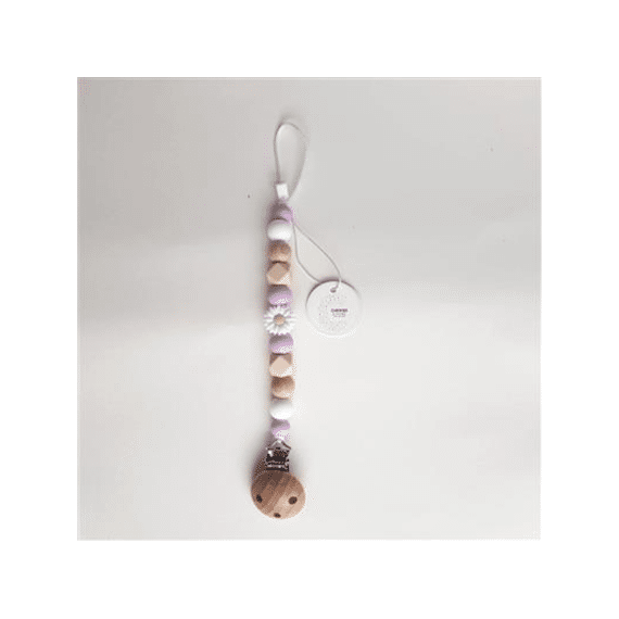Chewies and More Fopspeenketting Daisy Wood Lilac