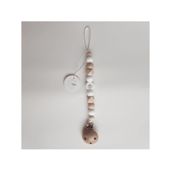 Chewies and More Fopspeenketting Daisy Wood White