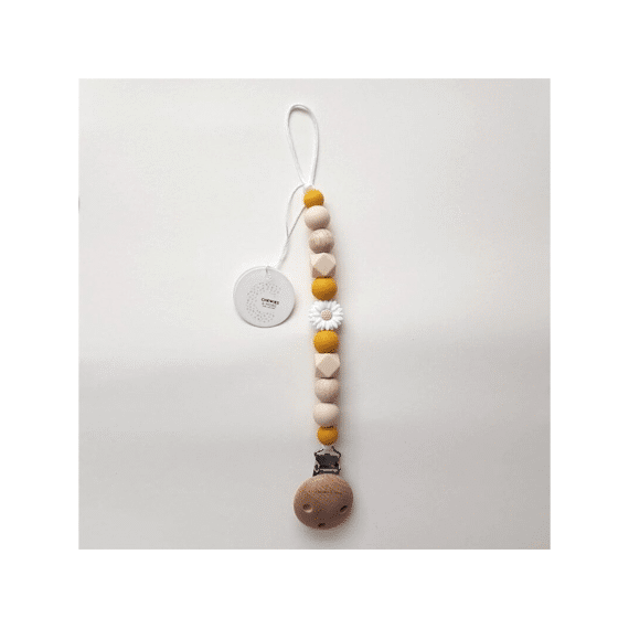 Chewies and More Fopspeenketting Daisy Wood Oker
