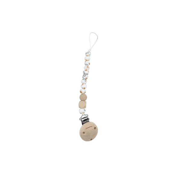 Chewies and More Fopspeenketting Leaf Silicone  Mon Fleur White
