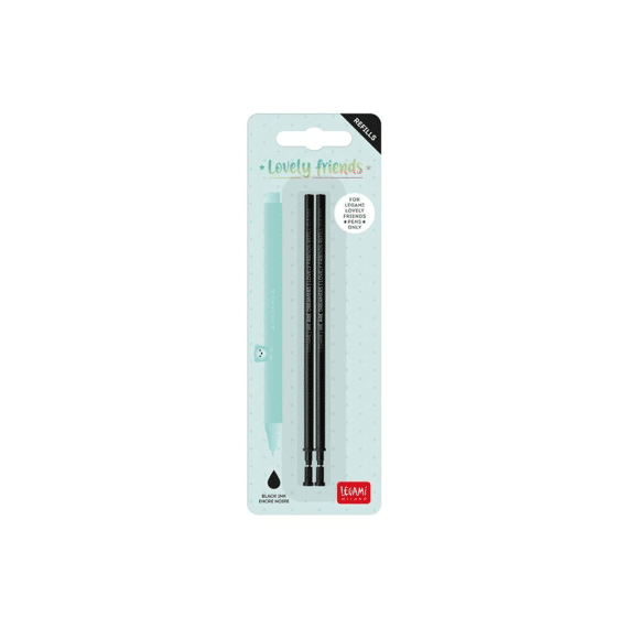 Legami Gelpen Lovely Friends Refill Set 2 Zwart