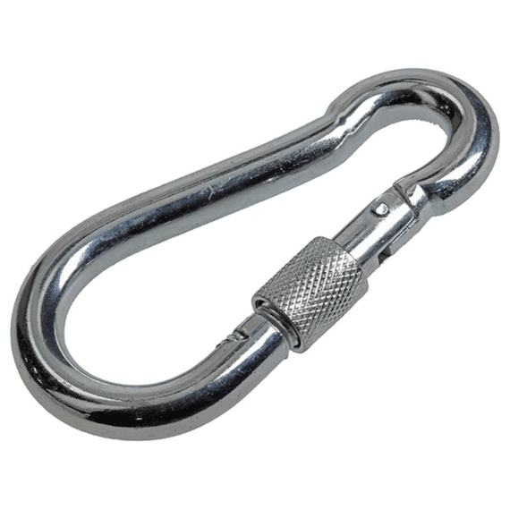 Mack 1 Karabijnhaak + Borgsl. 10 X 100mm Zwart