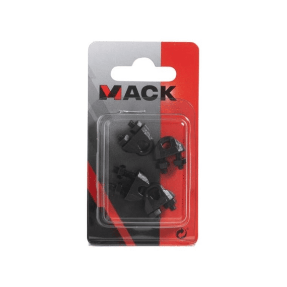 Mack 4 Staaldraadklemmen 3mm Zwart