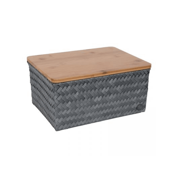 Handed By Mand Fit Large Met Bamboe Deksel Dark Grey 15x31x23cm