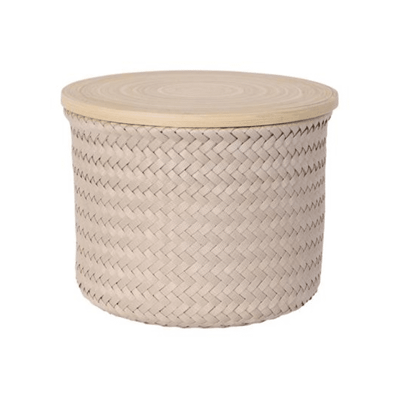 Handed By Ronde Mand Wonder Bamboo Cover S Bisque 16x21x21cm