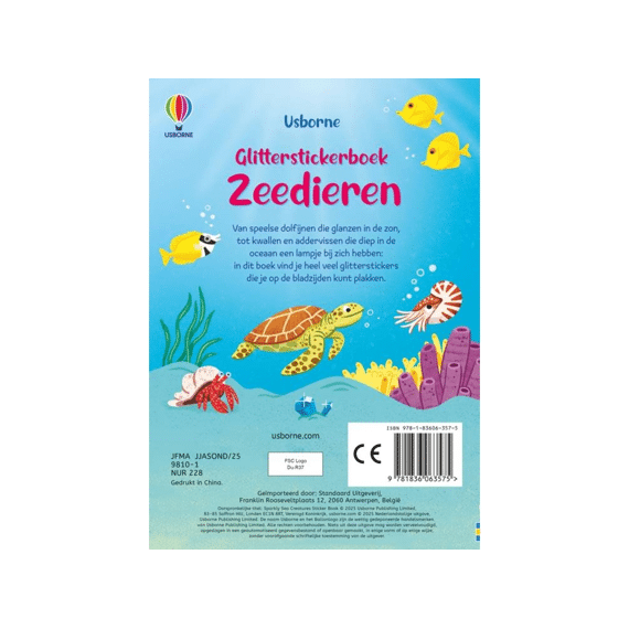 Glitterstickerboek: Zeedieren