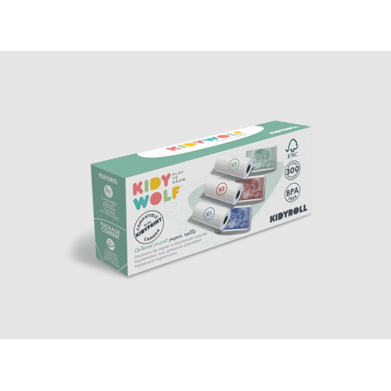 Kidyroll 1x5 Rollen Gekleurd Papier Voor Kidyprint
