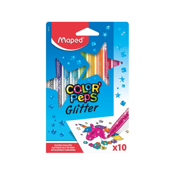 Maped Color Peps Glitter Viltstiften 10 Stuks