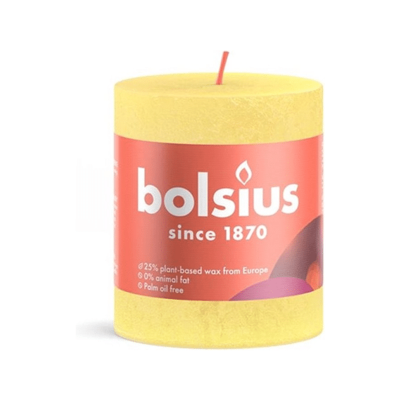 Bolsius Rustiek Stompkaars 80/68 Sunny Yellow