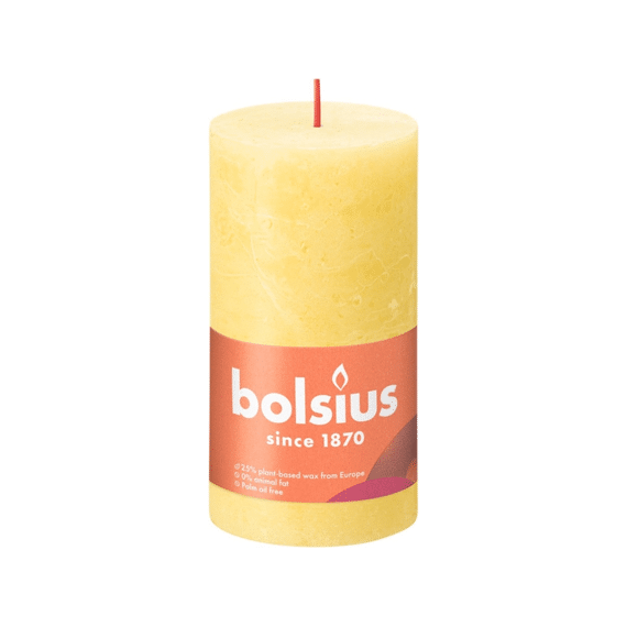 Bolsius Rustiek Stompkaars 130/68 Sunny Yellow