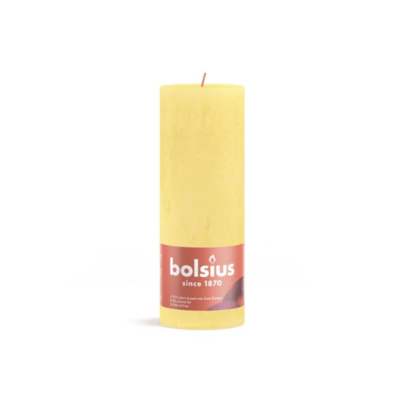 Bolsius Rustiek Stompkaars 190/68 Sunny Yellow