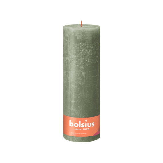 Bolsius Rustiek Stompkaars 300/100 Fresh Olive