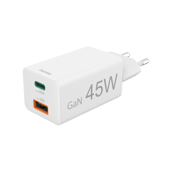 Hama Mini Snellader Usb-c + Usb-a 35w Wit