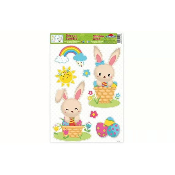 Raamstickers Pasen Mandjes 30x40cm