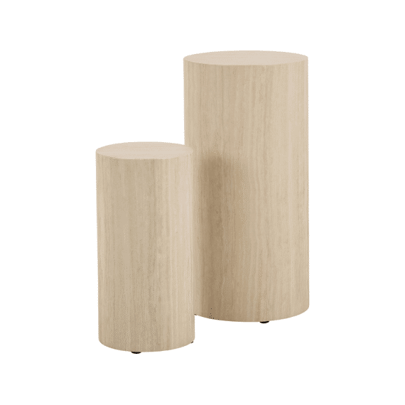 Dice Pedestal Rond Travertine Groot