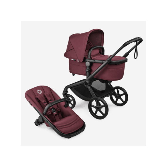 Bugaboo Fox5 Bundle Essentiel Renew Dark Cherry Rugzak Voetenzak Beker Regenbekl Verhoog Adapt