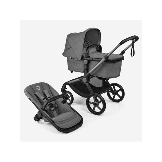 Bugaboo Fox5 Bundle Essentiel Renew Moon Grey Rugzak Voetenzak Beker Regenbekl Verhoog Adapt