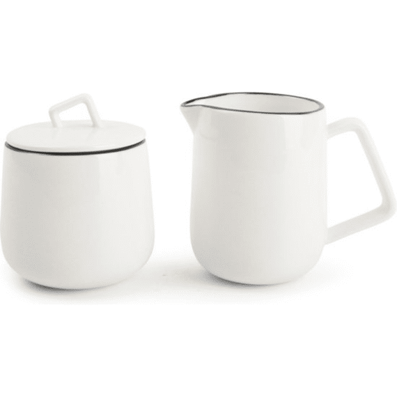 Salt And Pepper Studio Base Melkkan En Suikerpot Wit Zwarte Rand