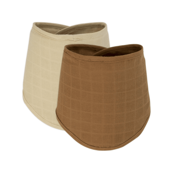 Baby Bello Bandana Bib 2-pack Sandy Almond