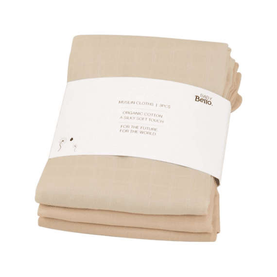 Baby Bello Tetradoek 65x65 3-Pack Apricot Illusion