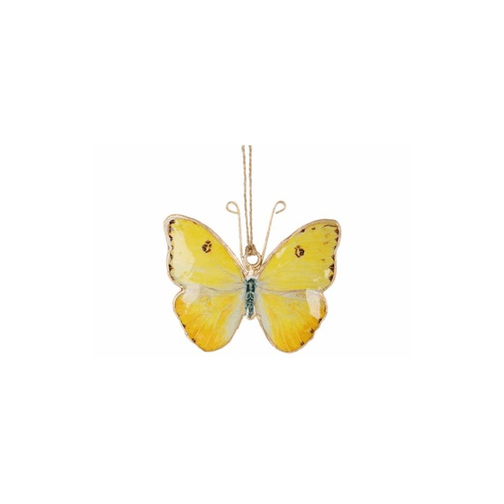 Cosy @ Home Decoratie Hanger Vlinder Geel 10x5x8cm