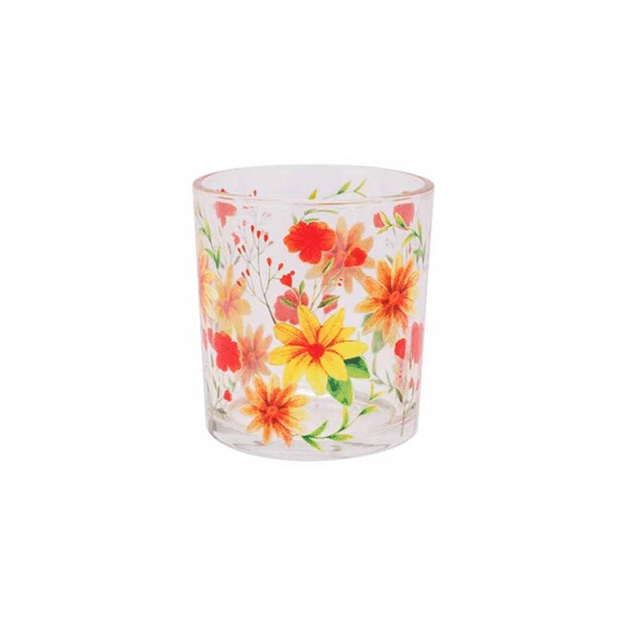 Cosy @ Home Theelichthouder Flowers Multi 7x8cm