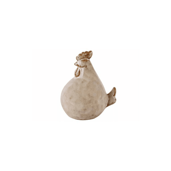 Cosy @ Home Decoratie Figuur Kip Greige 8x7x10cm