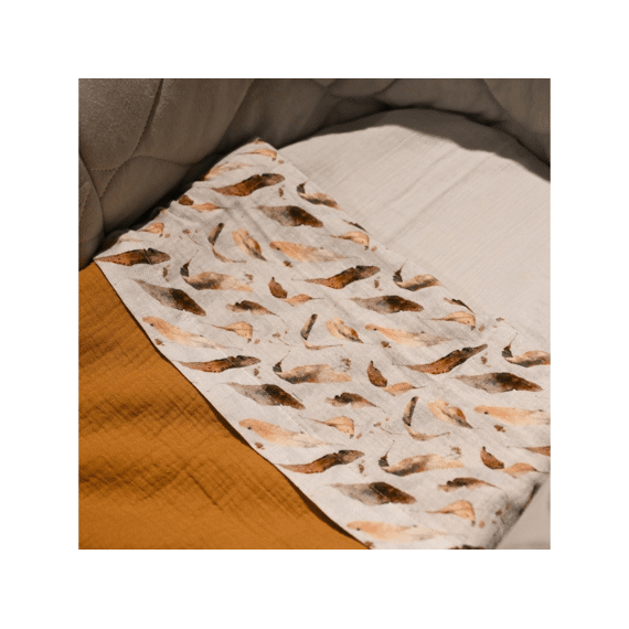 Cottonbaby Laken Wieg 75x90 Soft Tetra Moody Feathers