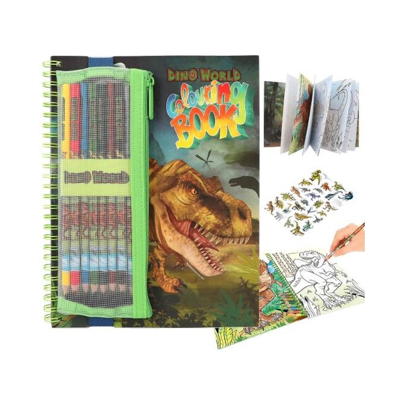 Dino World Kleurboek met Kleurpotloden