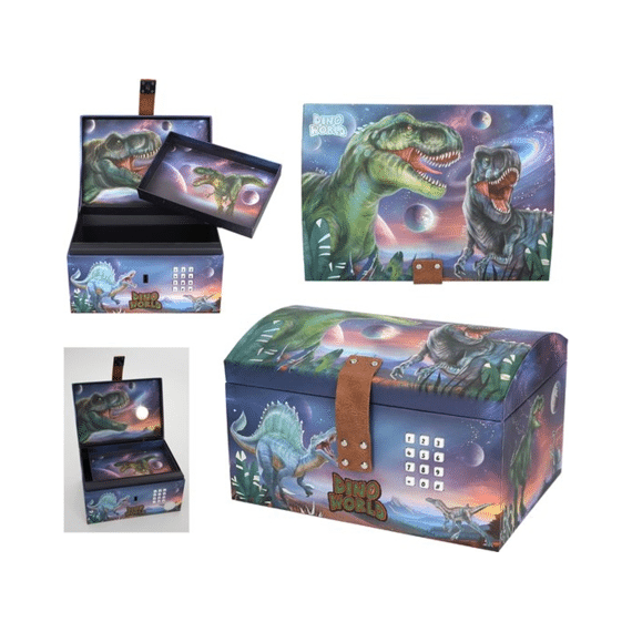 Dino World Schatkist Met Code, Geluid En Licht