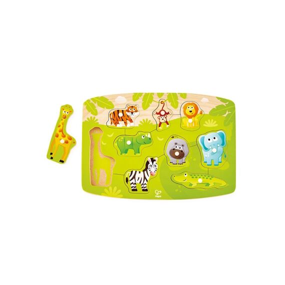 Hape E1405 Jungle Noppen puzzel 9st Hout