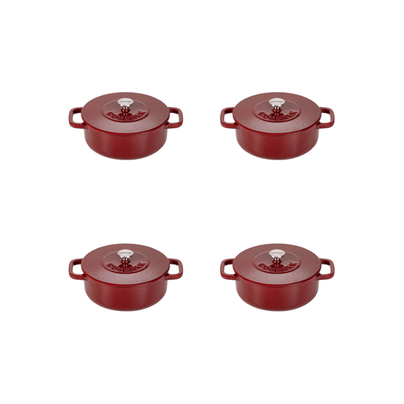 Combekk Braad/Stoofpot Rond 12cm 4stuks Rood