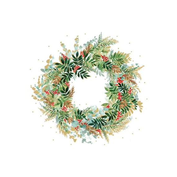 PDD Servetten Christmas Hill Wreath 33cm 20stuks