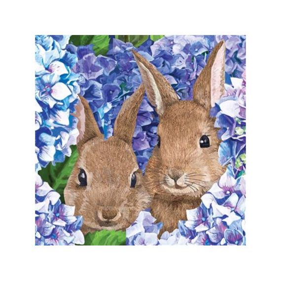 PPD Servetten Hydrangea Bunnies 25cm 20stuks