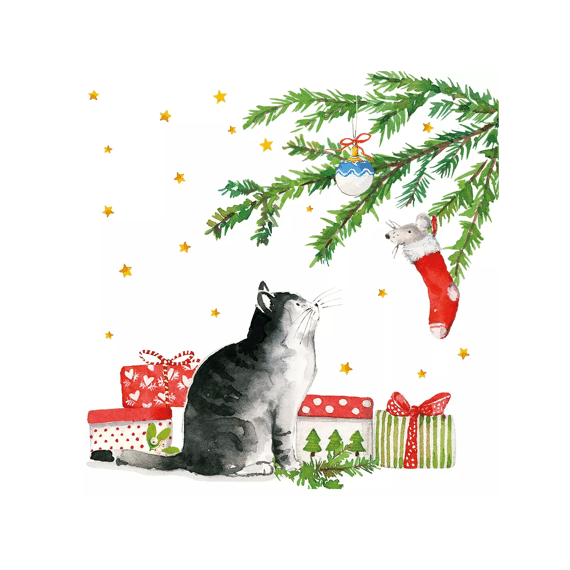 PPD Servetten 33cm 20stuks Christmas Cat