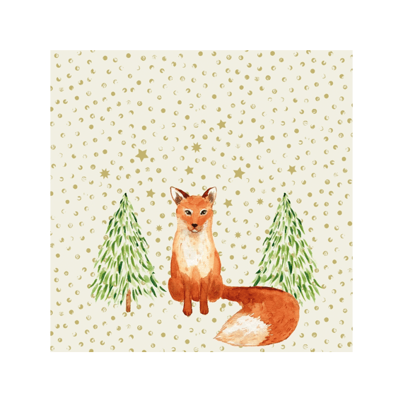 PPD Servetten 33cm 20stuks Snowflakes & Fox