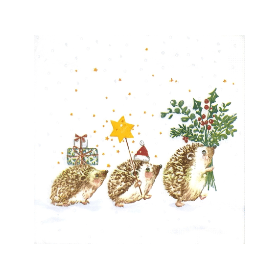 PPD Servetten 33cm 20stuks Christmas Hedgehogs
