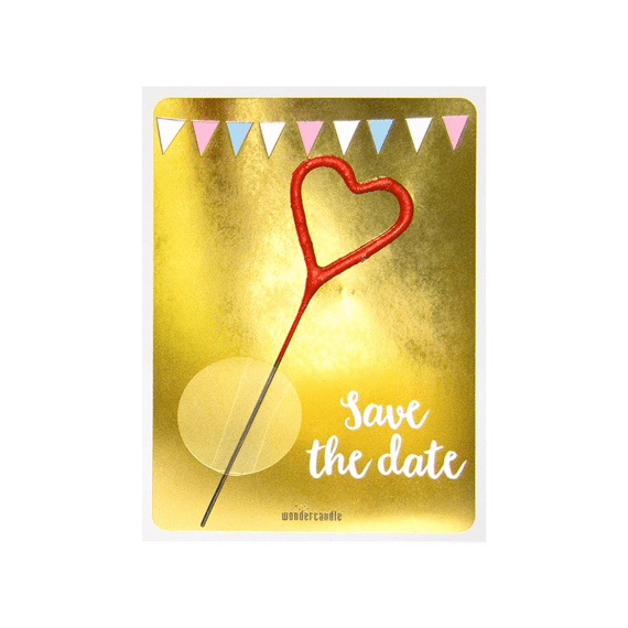 Wondercandle Mini Wondercard Save the Date Gold