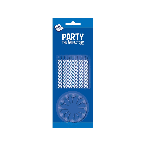 Taartkaarsjes blauw 24st